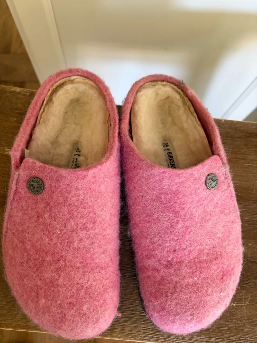 Birkenstock Kids Zermatt Slippers fleece lined size 34 3 3.5 girls